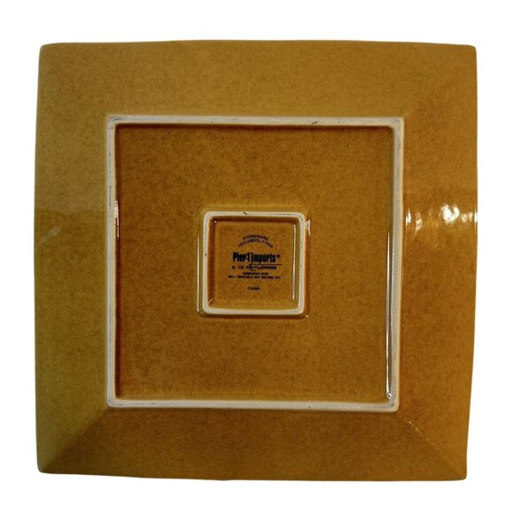 Pier 1 Imports Spice Route Ginger Square Beaded Stoneware 2-Dinner Plates 10.5" - Picture 9 of 10